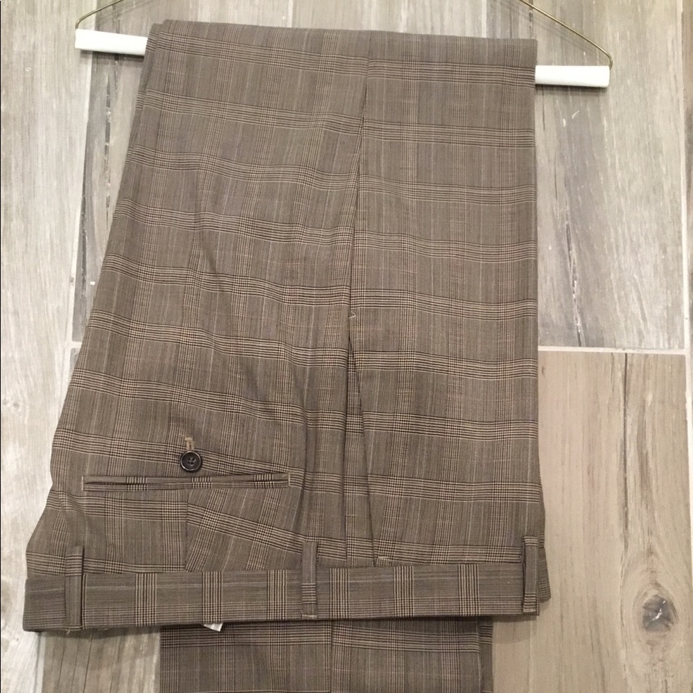 Banana Republic tan plaid pant